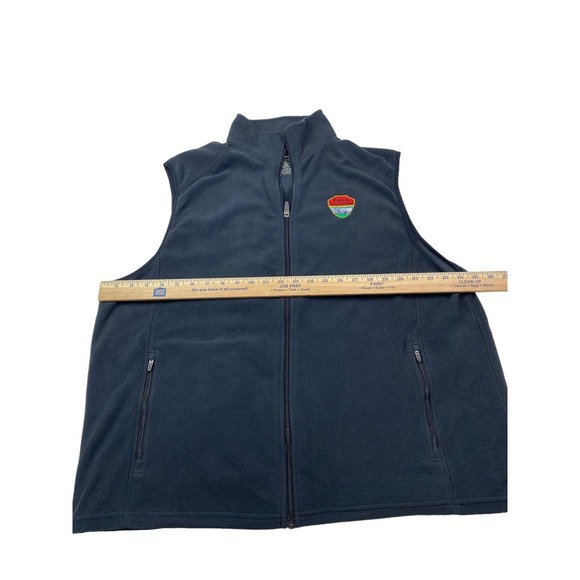 Men's L.L. BEAN Black Full Zip Polyester Fleece Vest Size XL Highland Intl. Logo - Picture 4 of 8